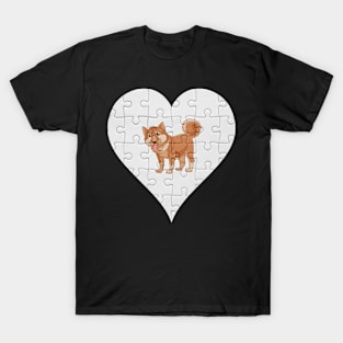 Jigsaw  Shiba Inu Heart Design - Pet Shiba Inu T-Shirt